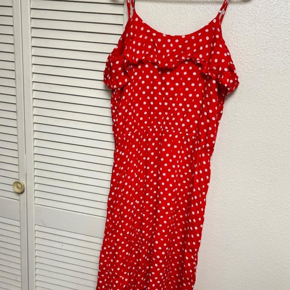 Vintage Inspired ModCloth red with white polka dot dress in a size L - Picture 3 of 4